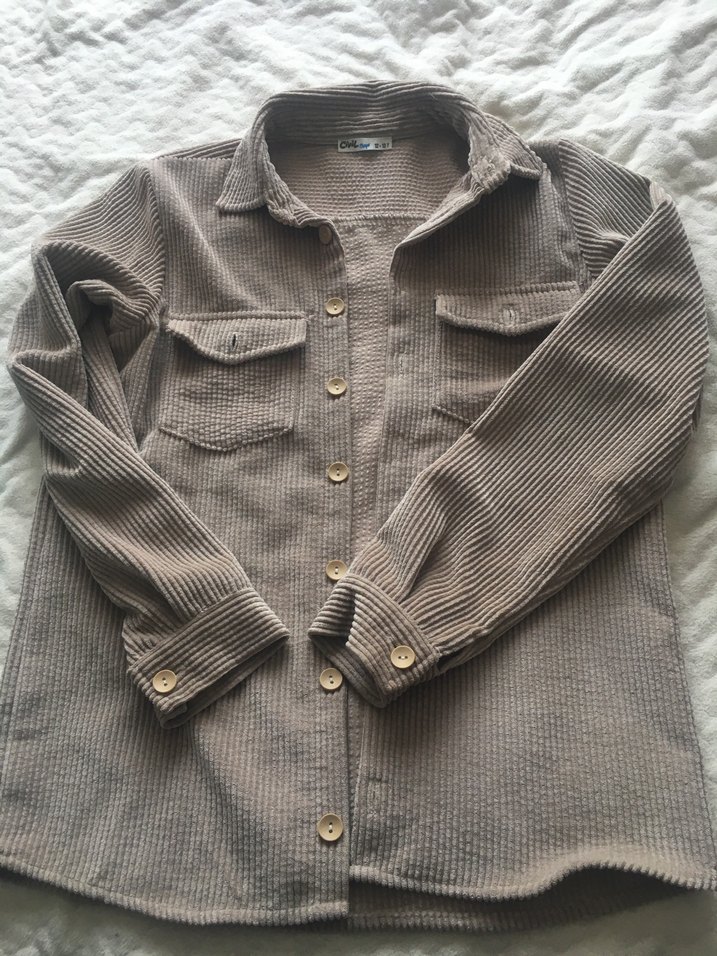 Gri Uzun Kollu Erkek Çocuk Kadife gömlek - Görsel 2