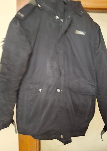 Erkek Siyah Düğmeli Street Wear Kaban