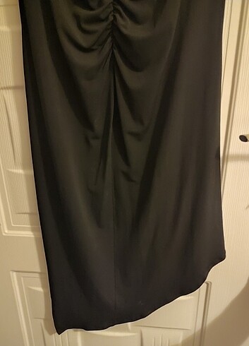 Zara 38-40 beden uyumlu siyah simetri kesim likralı elbise 