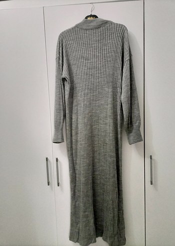 Gri Örgü Uzun Kadın Elbise - Görsel 2