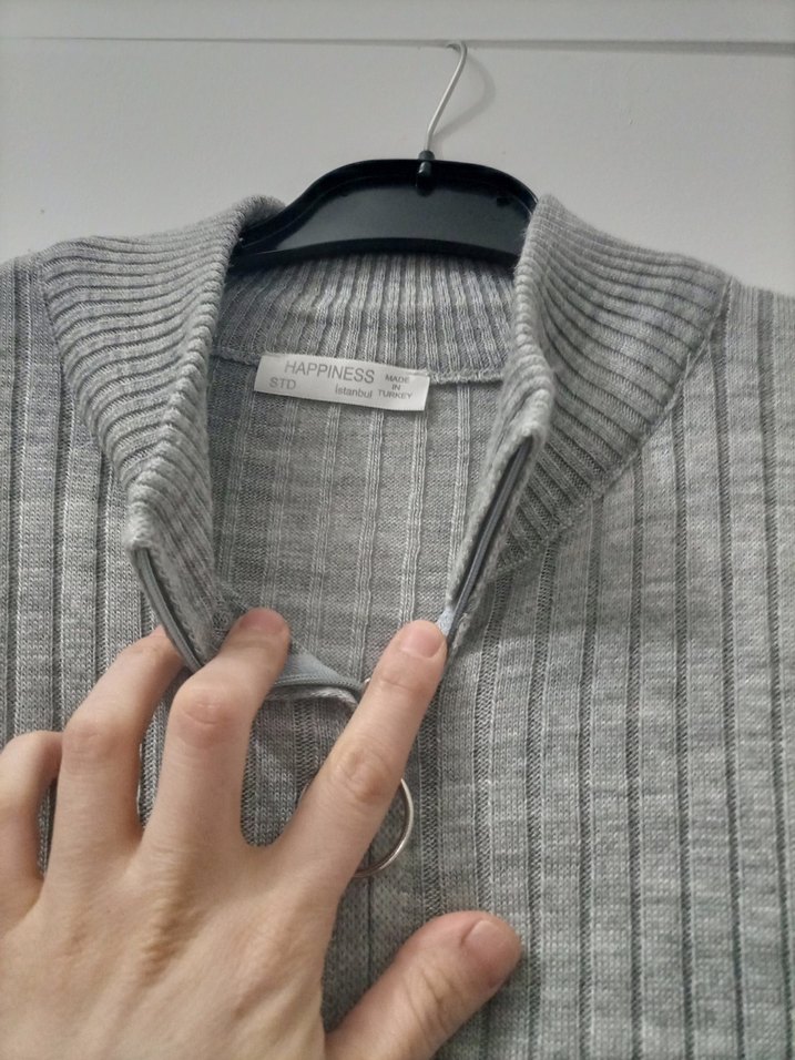 Gri Örgü Uzun Kadın Elbise - Görsel 3