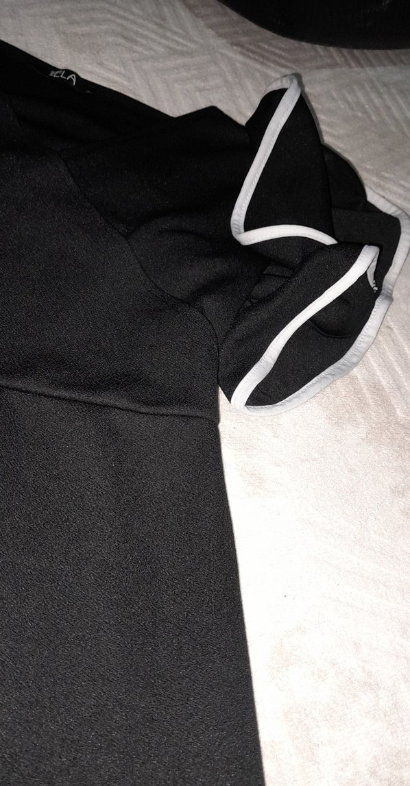 Kısa Kollu Siyah Uzun Elbise - Görsel 2