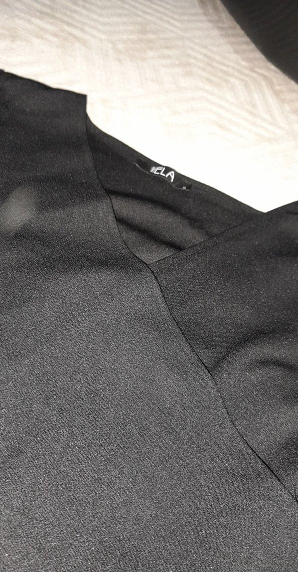 Kısa Kollu Siyah Uzun Elbise - Görsel 3