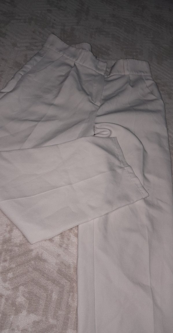 Bej Kadın Keten Kumaş Pantolon - Görsel 2