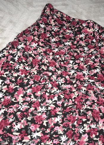 Bordo Bağlama Desenli Uzun Midi Etek - Görsel 4