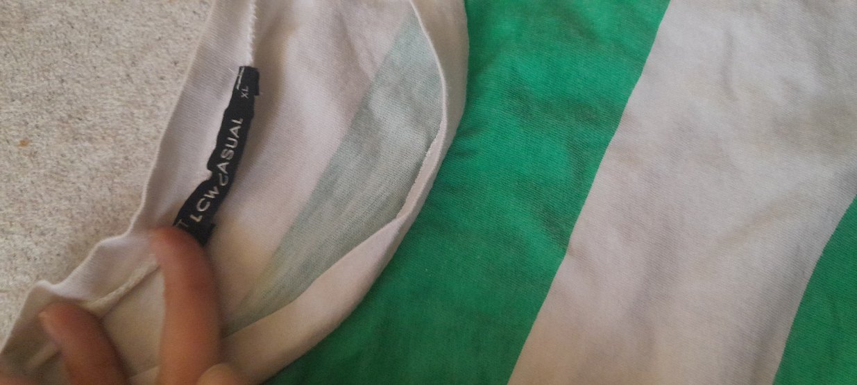 Yeşil Beyaz Çizgili Hamile Tişörtü - Görsel 2