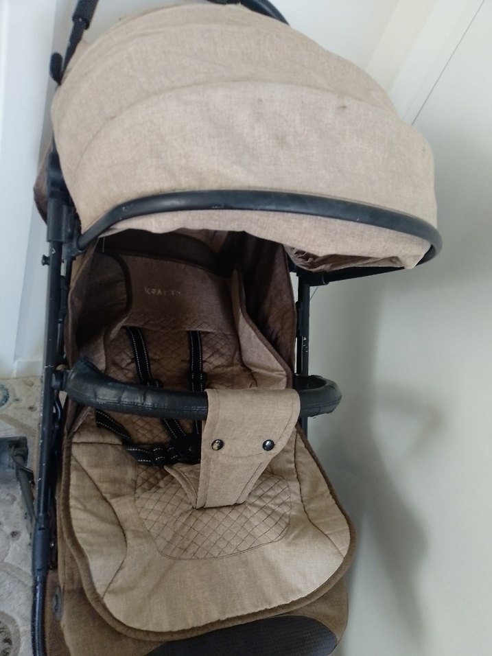 kabin boy Kahverengi ve Gri Bebek Arabası - Görsel 3