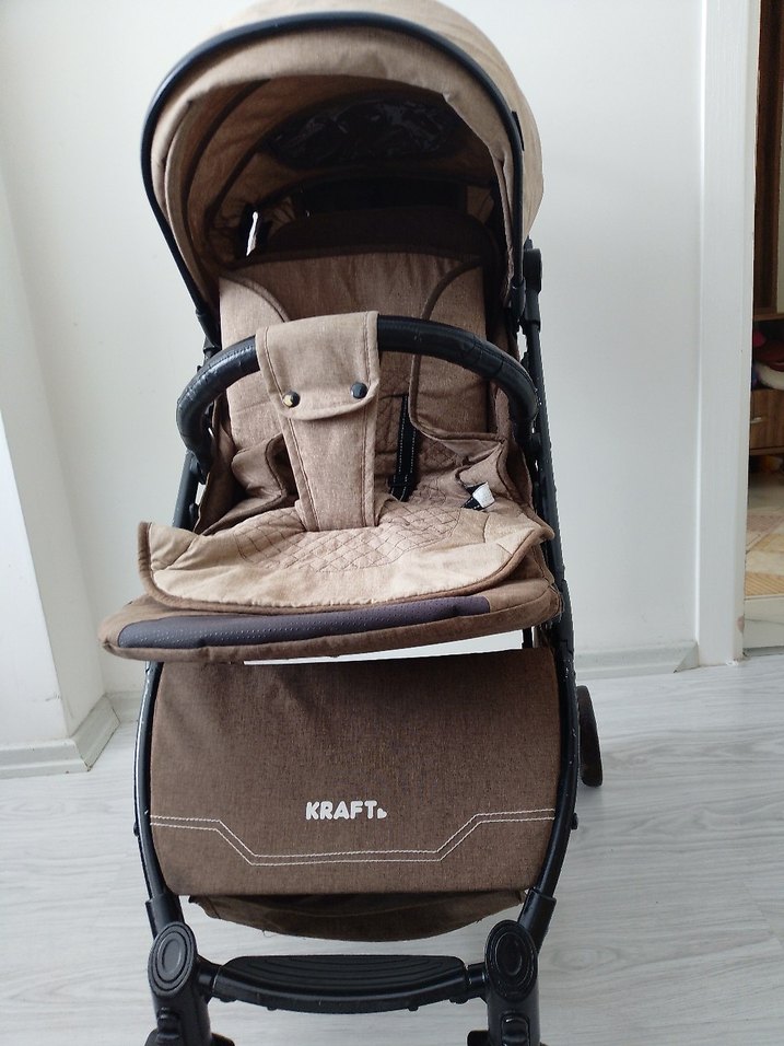 Kraft Katlanabilir Kahverengi Bebek Arabası - Görsel 2