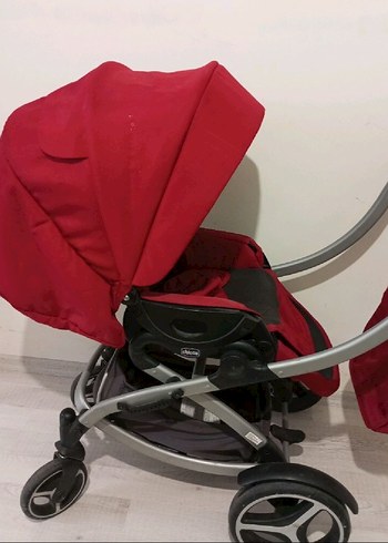 Koyu Kırmızı Bebek Arabası - Görsel 2