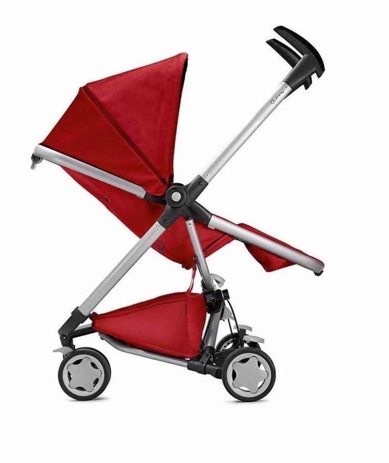 Kırmızı Bebek Arabası Gri Detaylı - Görsel 2