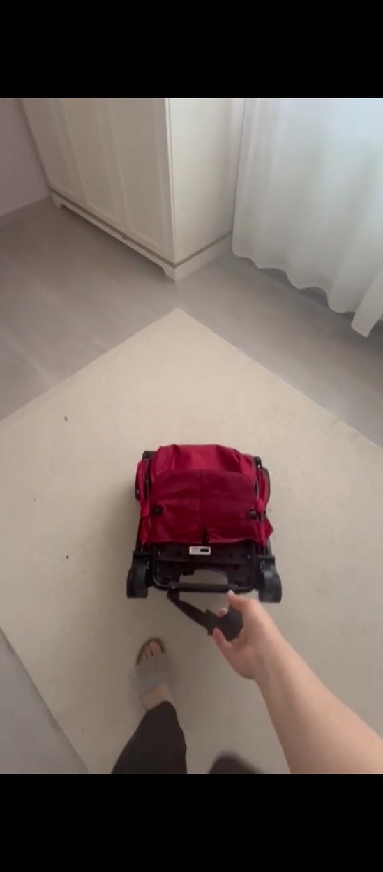 Koyu Kırmızı Bebek Arabası Katlanabilir - Görsel 3