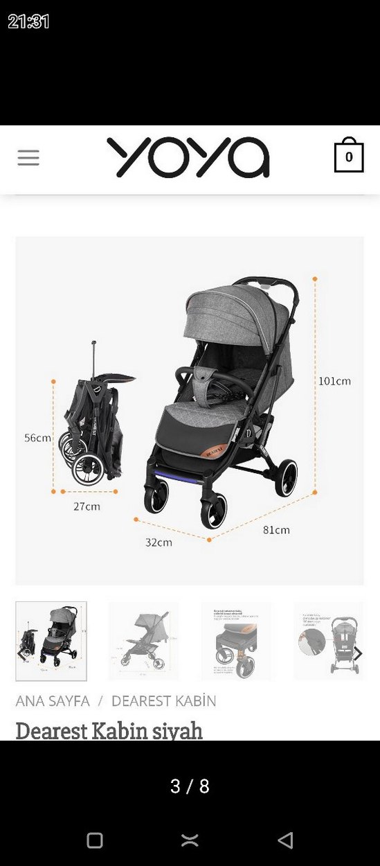 Katlanabilir Ön Pedallı Siyah Bebek Arabası - Görsel 4