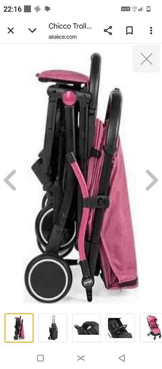 cihicho Pastel Pembe Bebek Arabası - Görsel 2