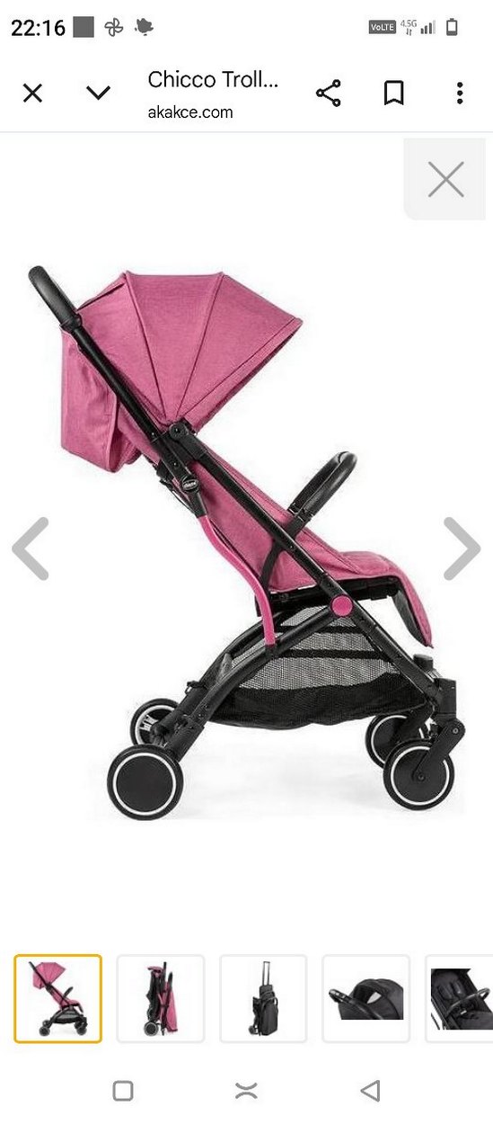 cihicho Pastel Pembe Bebek Arabası - Görsel 3