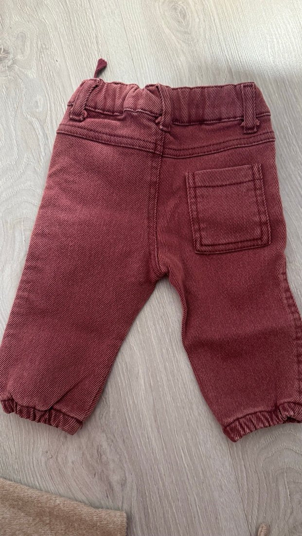 Bordo Erkek Çocuk Bol Kesim Kot Pantolon - Görsel 2