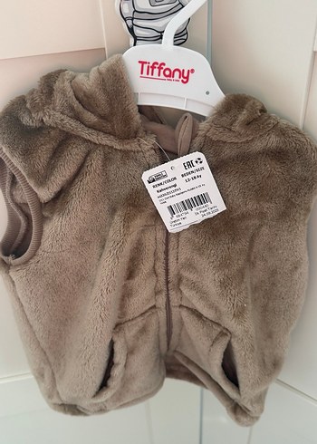 Kız Çocuk Kahverengi Kürklü Yelek - Görsel 2