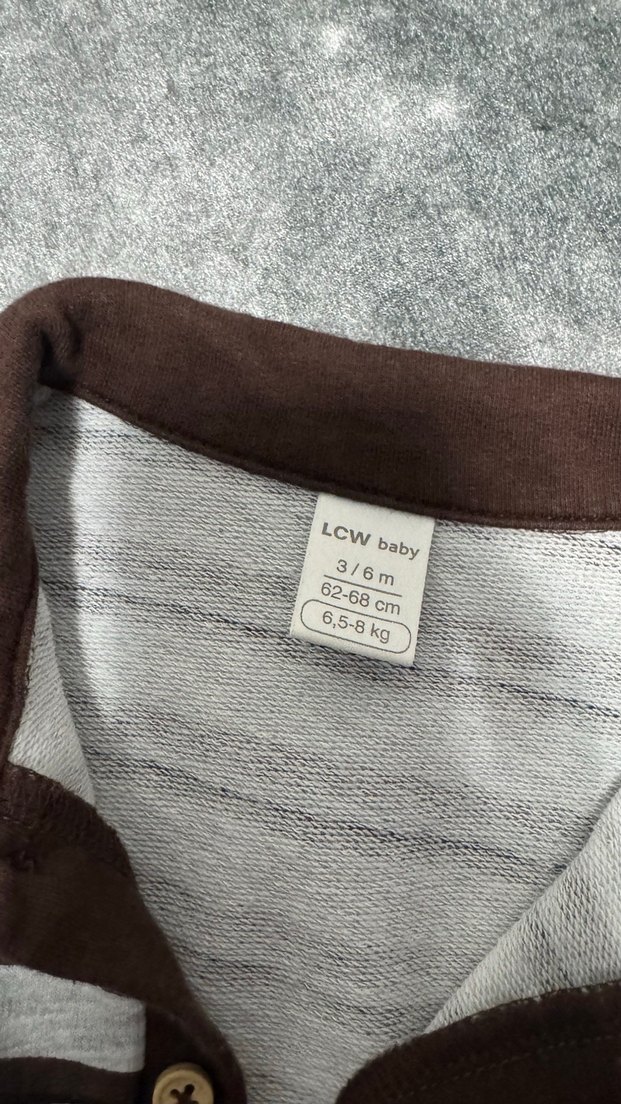 Erkek Çocuk Kahverengi Gri Çizgili Gömlek - Görsel 4