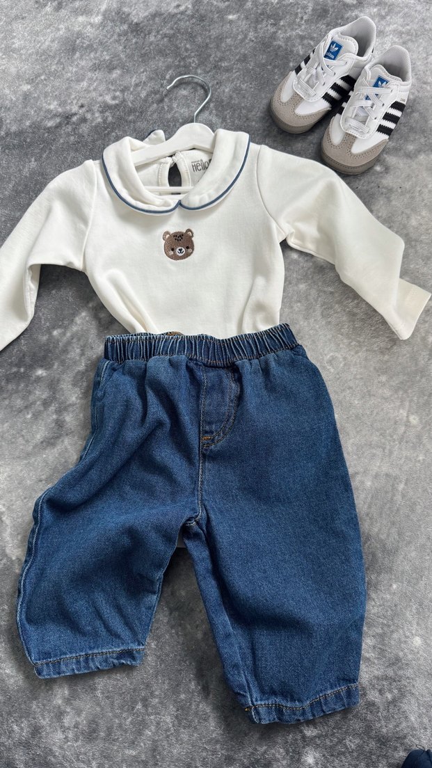 Bol Kesim Kot Pantolon - Görsel 3