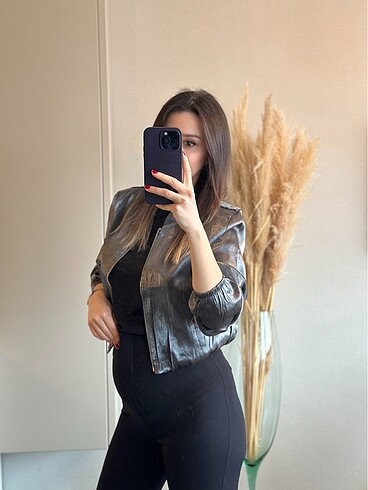 s Beden Parlak bomber ceket