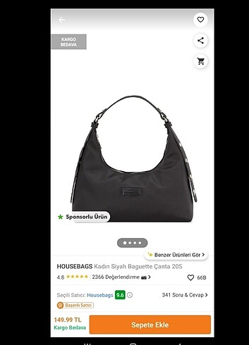 Housebags Siyah kol çantası