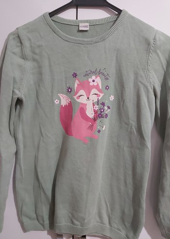 LC Waikiki Kız Çocuk Gri Baskılı Triko Sweatshirt