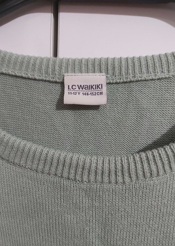 11-12 Yaş Beden gri Renk Kız Çocuk Gri Baskılı Triko Sweatshirt