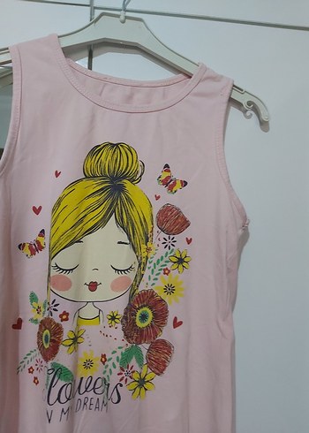 LC Waikiki Kız Çocuk Pembe Baskılı Kolsuz Tişört