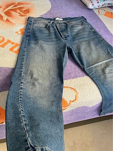 46 Beden mavi Renk Eskitme BAGGY UNİSEX TOPMAN jean.