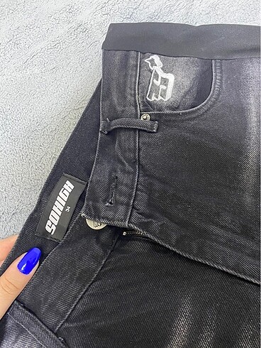 48 Beden siyah Renk Baggy Unsex jean.