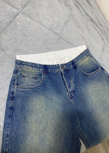 46 Beden mavi Renk Unisex Baggy jean