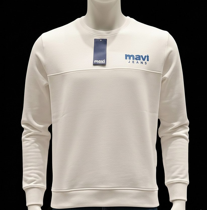 orj Mavi Jeans Beyaz Erkek | Kadın Sweatshirt - Görsel 4