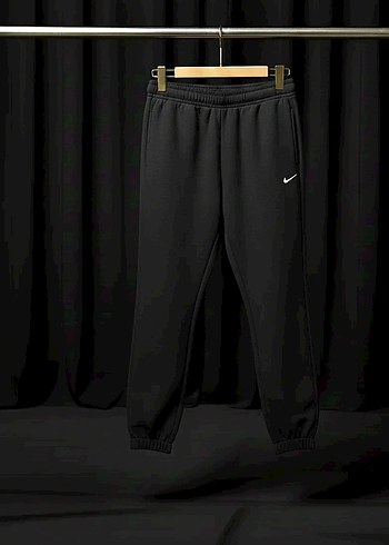 Erkek Siyah Regular Fit ayağı lastikli eşofman - Görsel 2