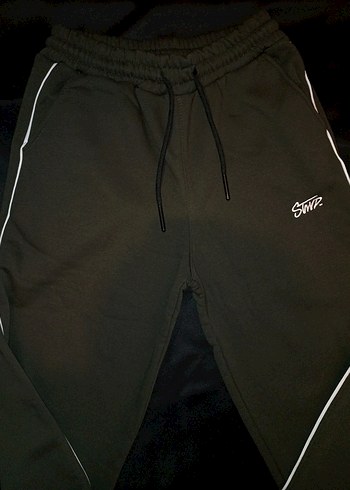 haki yeşil rengi unisex kız erkek baggy eşofman ayağı ayarlanabi - Görsel 2