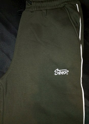 haki yeşil rengi unisex kız erkek baggy eşofman ayağı ayarlanabi - Görsel 3