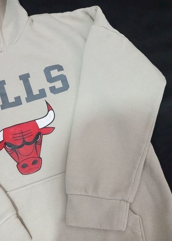 Gri BULLS Kapüşonlu Sweatshirt - Görsel 3