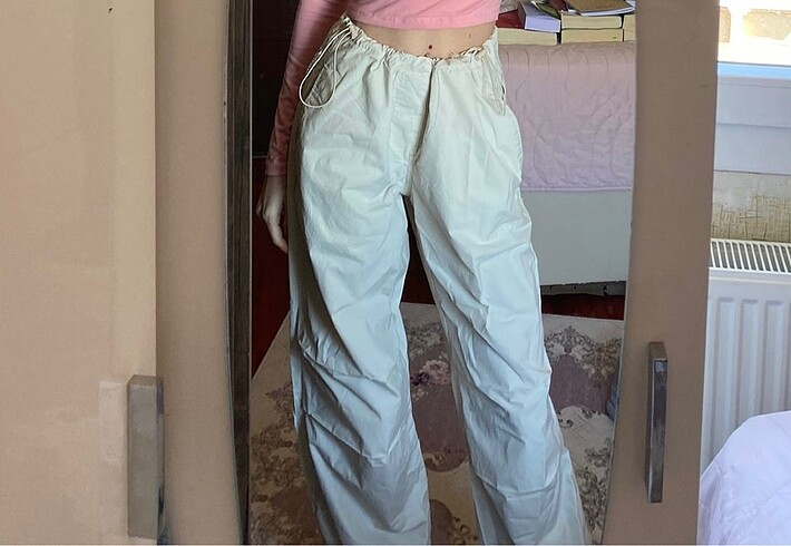xs Beden ten rengi Renk Paraşüt pantolon