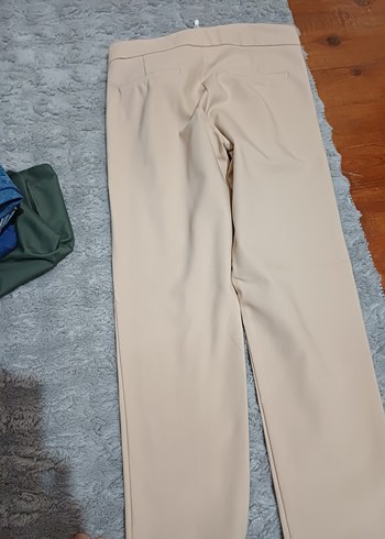 Saten Bej Kadın Kumaş Pantolon