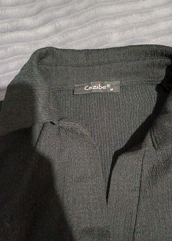 Erkek Siyah Keten Kısa Kollu Gömlek - Görsel 2