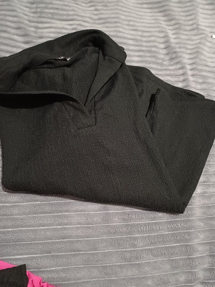 Erkek Siyah Keten Kısa Kollu Gömlek - Görsel 3