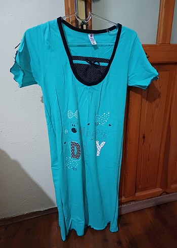 Turkuaz Renkli Hamile ve Emzirme Gecelik