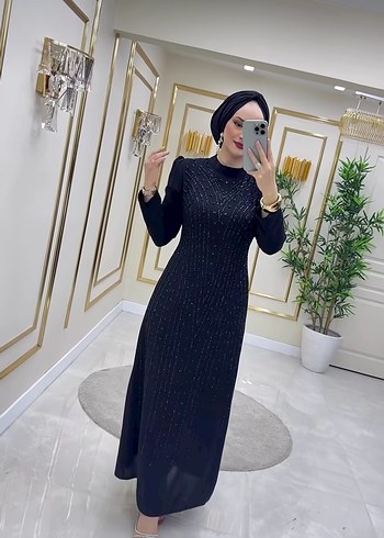 Lacivert işlemeli abiye - Görsel 6