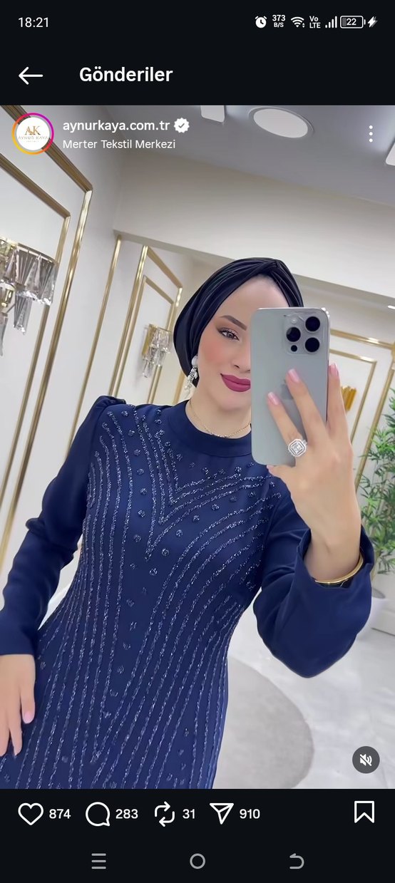 Lacivert işlemeli abiye - Görsel 3