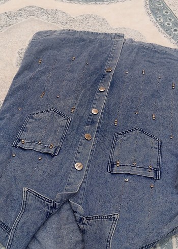 kot ceket gömlek taş işlemeli - Görsel 4