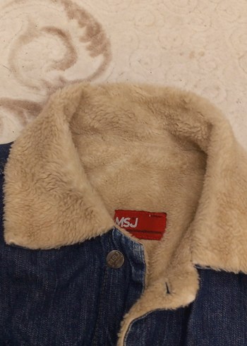 Düğmeli Mavi Kadın  erkek Kot Ceket unı - Görsel 4