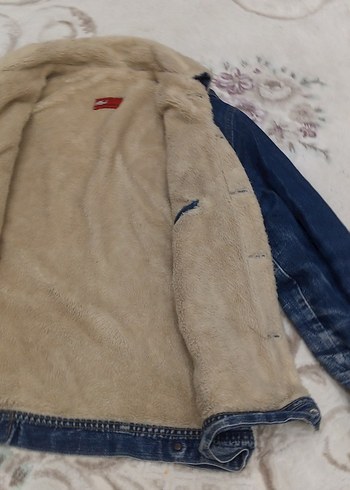 Düğmeli Mavi Kadın  erkek Kot Ceket unı - Görsel 6