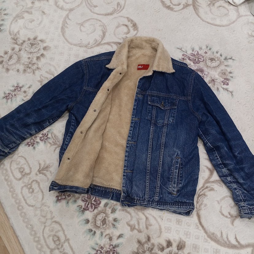 Düğmeli Mavi Kadın  erkek Kot Ceket unı - Görsel 2