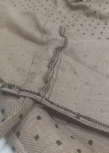 Bej Uzun Kollu Vintage kaban - Görsel 7