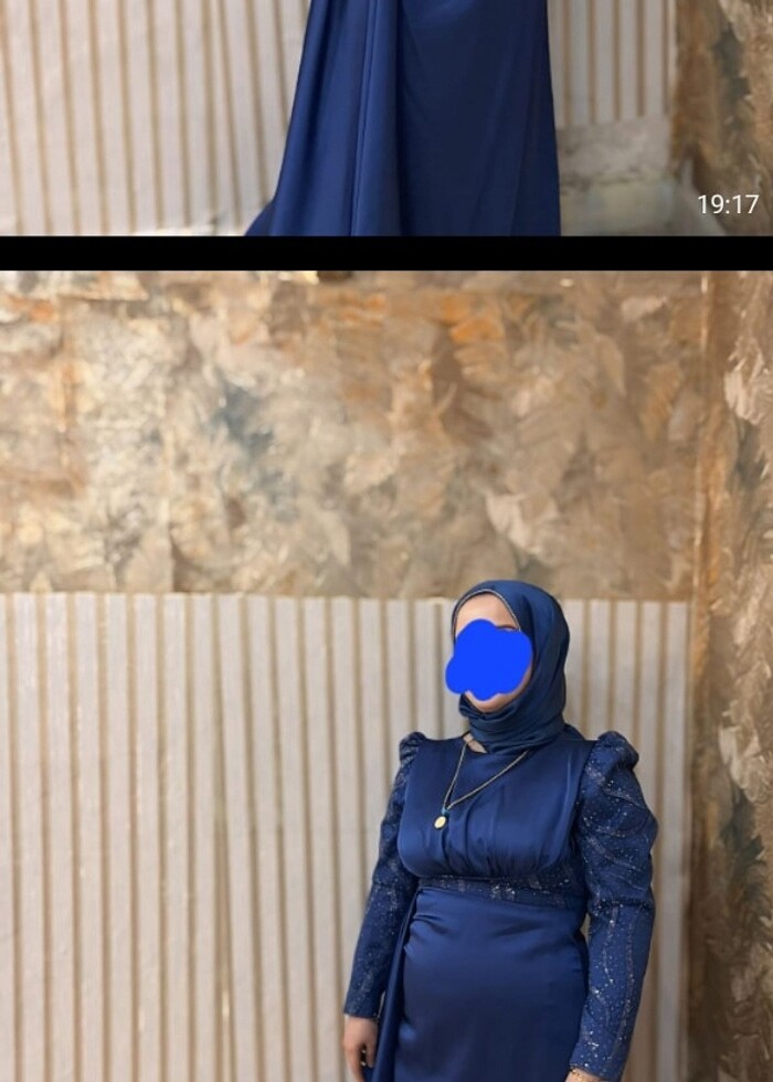 Lacivert şık bir abıye - Görsel 3