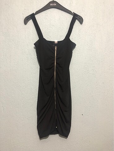 H&M büzgülü mini elbise
