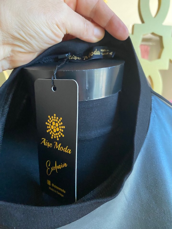 Uzun Siyah Deri detaylı Gotik Elbise 4 beden - Görsel 5